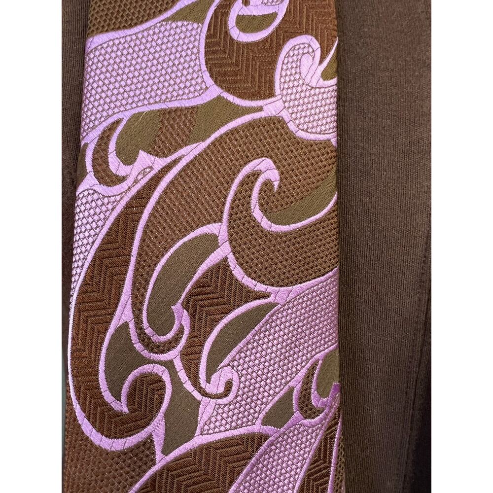 tie swirl groovy 1960s wide purple brown - Picture 2 of 8